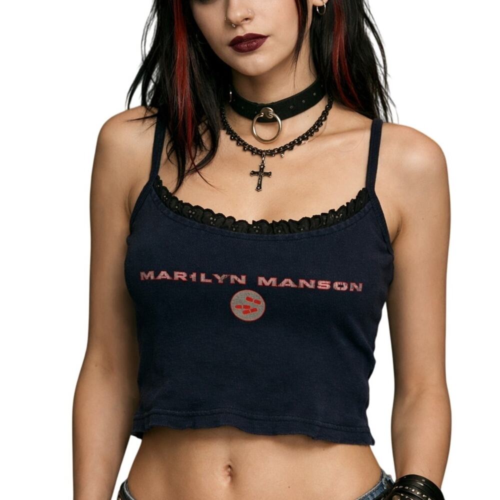 Vintage RARE 90s Marilyn Manson Mechanical Animals Tank Top Winterland Size M